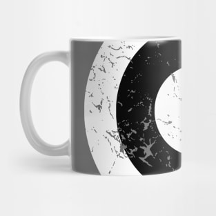 Distressed White and Black Roundel Mug